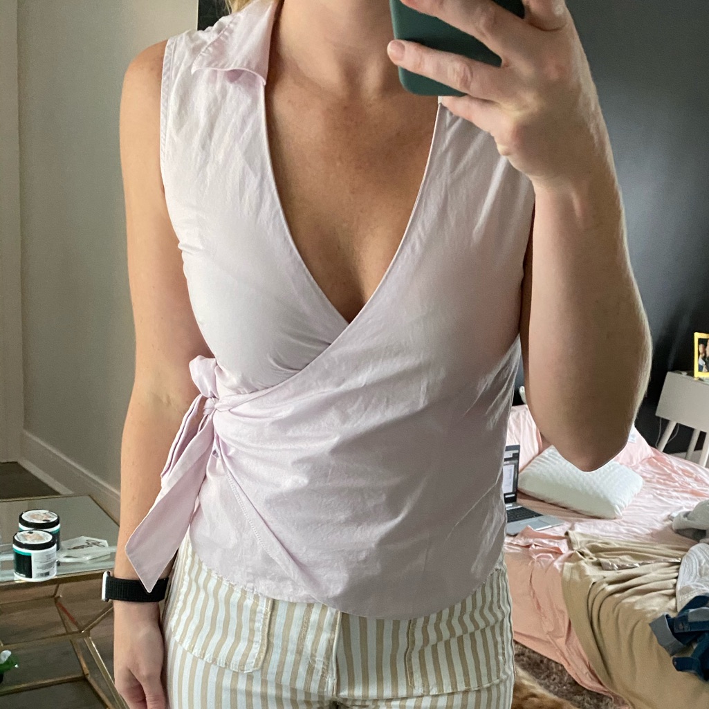 Collared Wrap Top